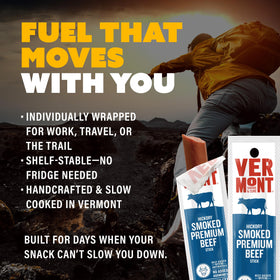 Vermont Smoke & Cure beef sticks as a grab-and-go snack during workouts or commutes.
