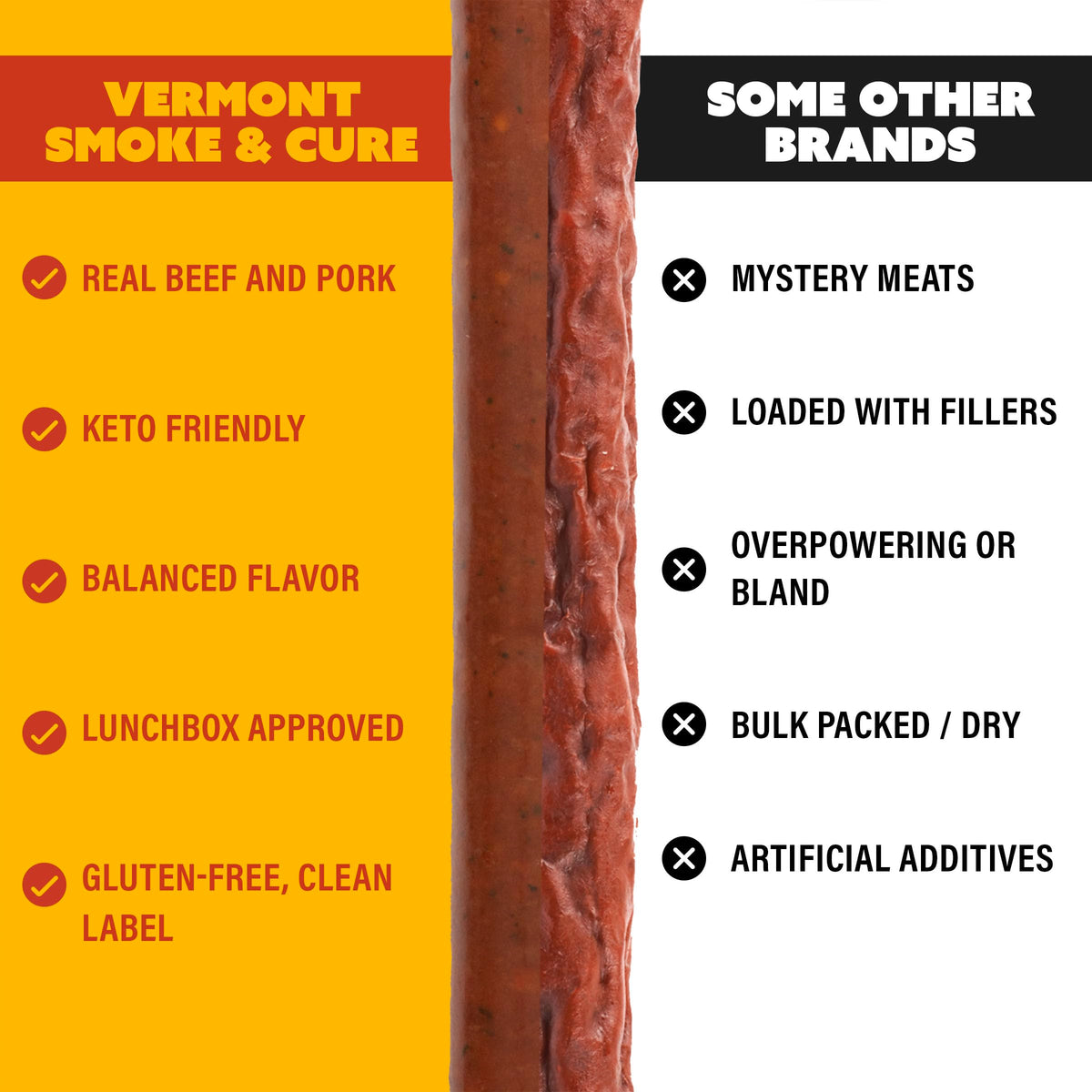 Vermont Smoke & Cure non-refrigerated storage ideal for travel or lunchboxes.
