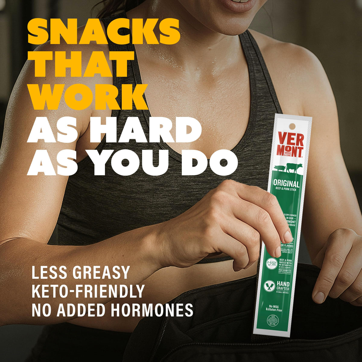 Vermont Smoke & Cure stick on-the-go lifestyle image for hiking or commute.