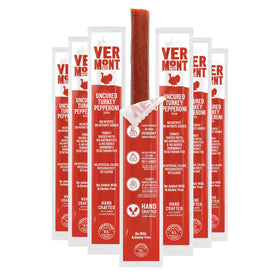 Vermont Smoke & Cure turkey pepperoni stick pack, travel-friendly protein snack.