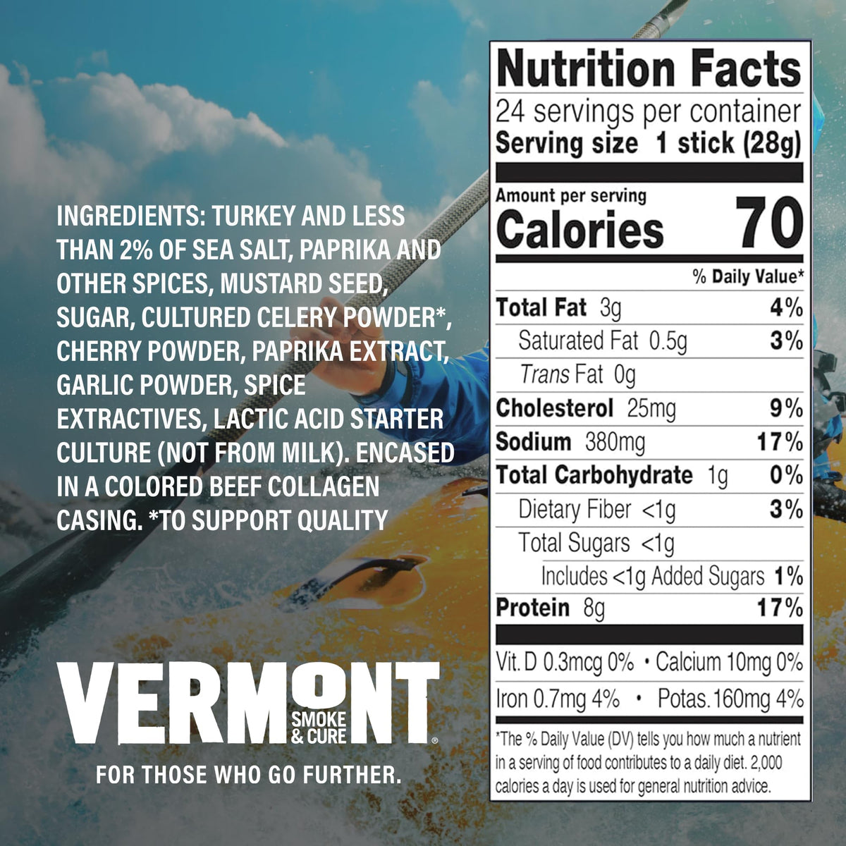 Vermont Smoke & Cure whole-cut meat snack, clean ingredients for active lifestyles.