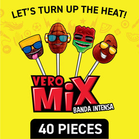 Vero Banda Fuego elote-coated chili lollipop offers tangy corn-inspired flavor with a spicy twist.