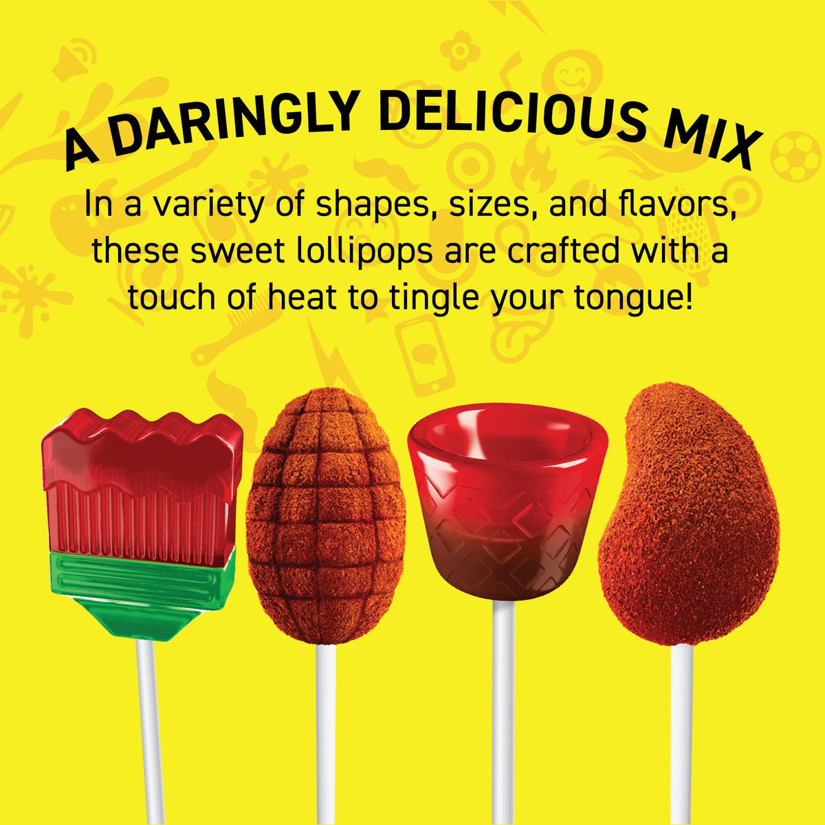 Vero Banda Fuego sandi-brochas chili-filled lollipop delivers layered heat and a sweet center.