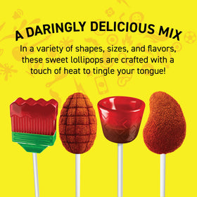 Vero Banda Fuego sandi-brochas chili-filled lollipop delivers layered heat and a sweet center.