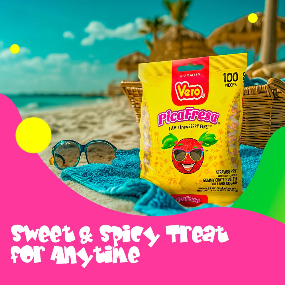 Vero Pica Fresa for piñatas, lights up celebrations with color.
