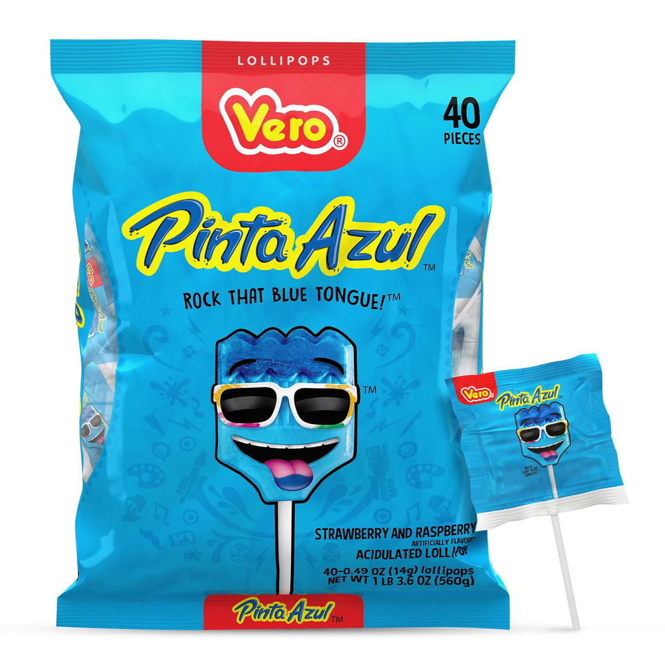 Vero Pintazul blue-tongue lollipop pack adds fun to parties