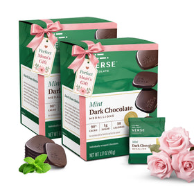 Verse Chocolate 90% mint squares packaging, ideal for gifting on special occasions.