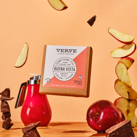 Verve Buena Vista instant coffee close-up shows chocolate and maple notes.