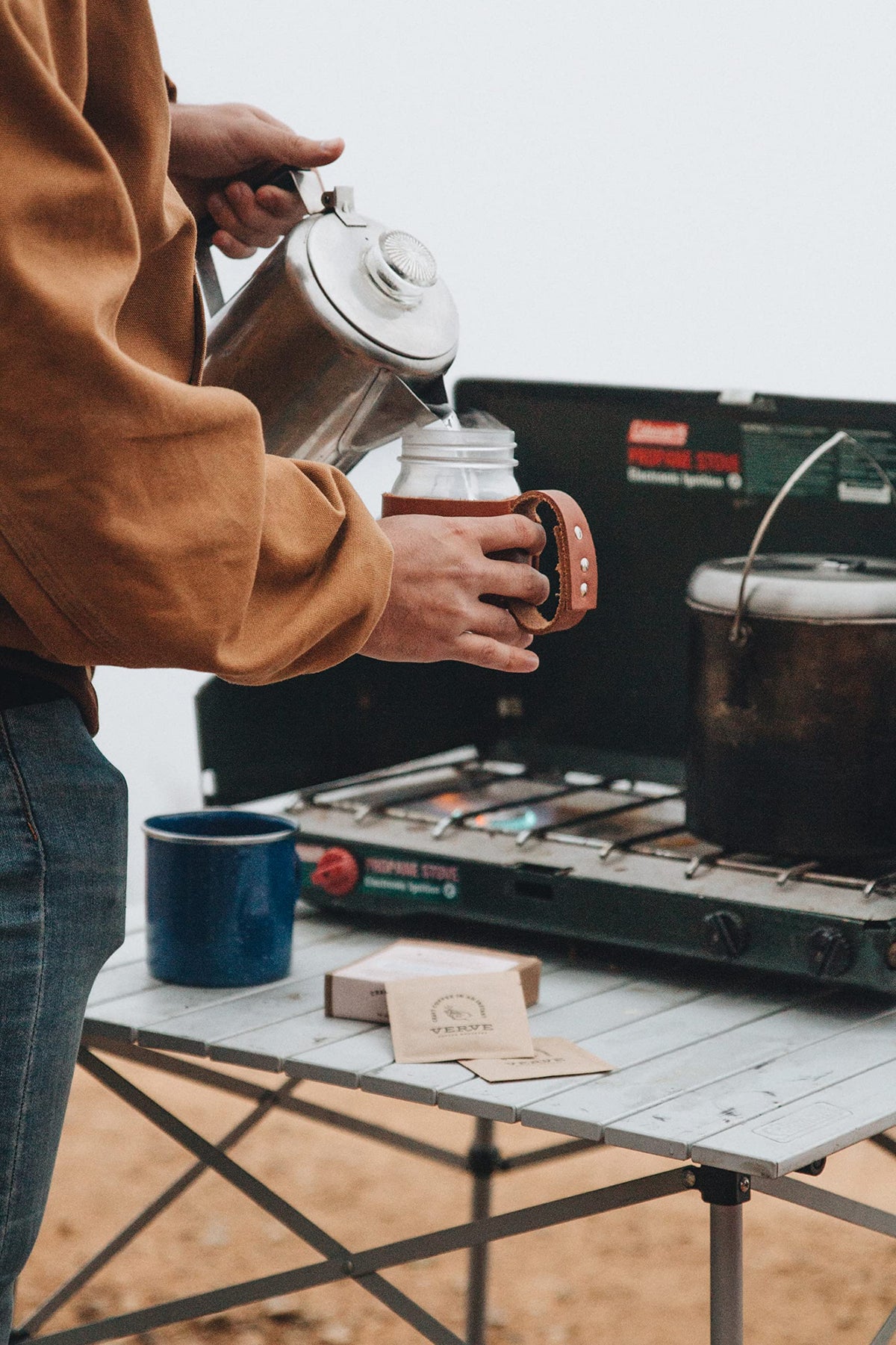Verve Buena Vista instant coffee in a mug during a morning ritual.