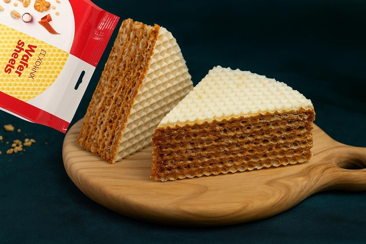 Veselka Tort Wafers Classic on a plate ready to pair with coffee