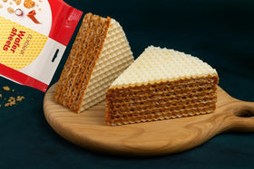 Veselka Tort Wafers Classic on a plate ready to pair with coffee