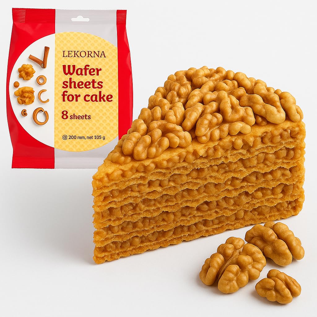 Veselka Tort Wafers Classic packaging highlight, simple plain wafer for desserts