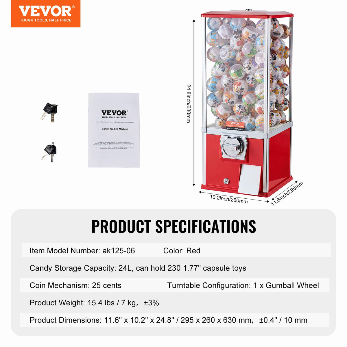 VEVOR gumball machine metal door guard protecting the exit area