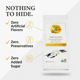 Via Bom Dia naturally flavored coffee with real vanilla bean aroma