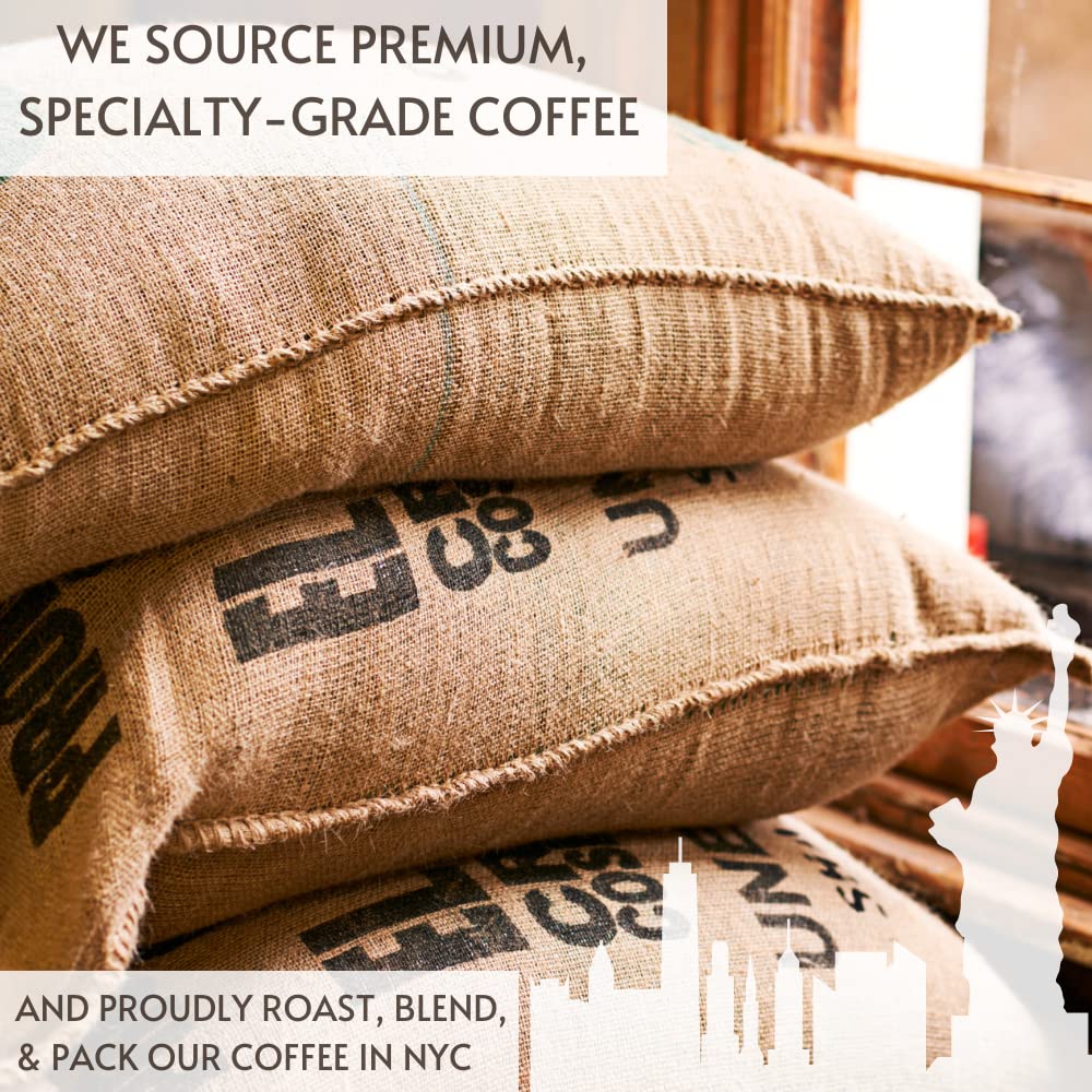 Via Bom Dia made in USA packaging signals fresh, NYC-roasted coffee you can trust.