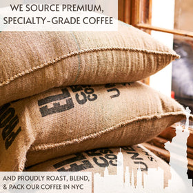 Via Bom Dia made in USA packaging signals fresh, NYC-roasted coffee you can trust.