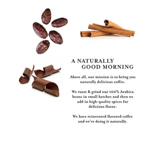 Via Bom Dia natural flavoring aroma shot highlights cinnamon and cacao hints for flavorful cups.