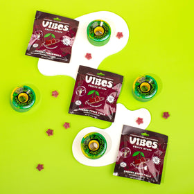 For teens and adults, a tasty break at work with VIBES Cherry Force Field Fruity Stars.