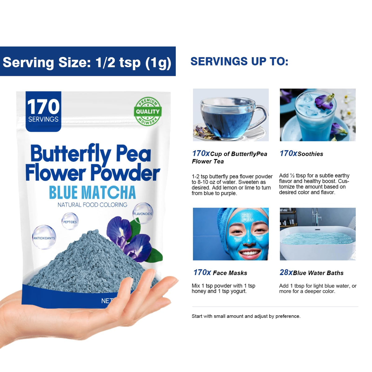 Viccoky glass with blue butterfly pea drink demonstrates vivid natural color.