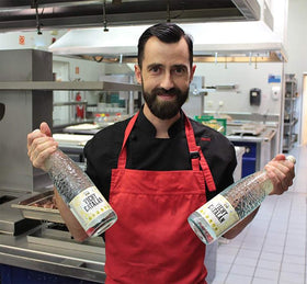 Vichy Catalan glass bottle label showing heritage and everyday hydration.