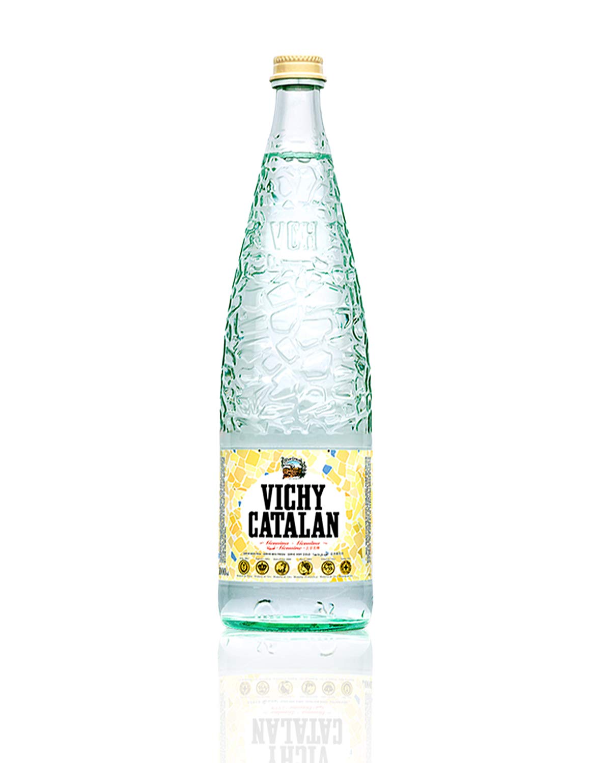 Vichy Catalan sparkling water bottle 1L for refreshing hydration.