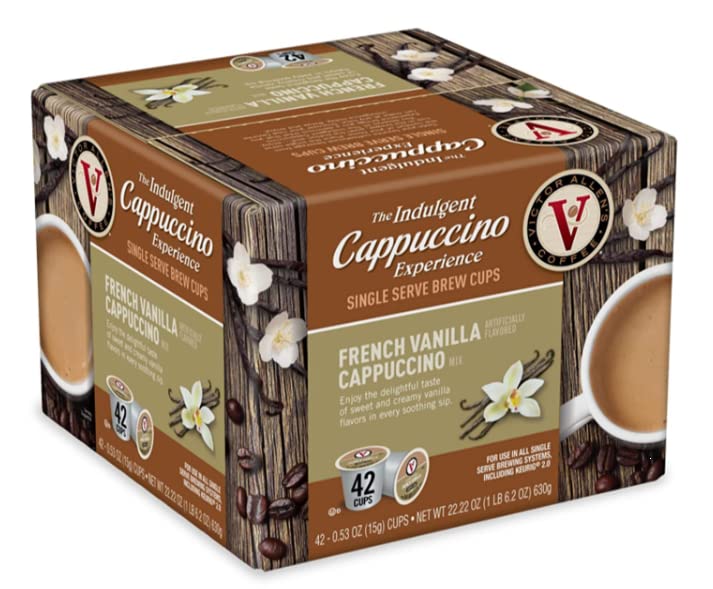 Close-up of Victor Allen cups showing creamy texture and vanilla aroma for a quick brew.