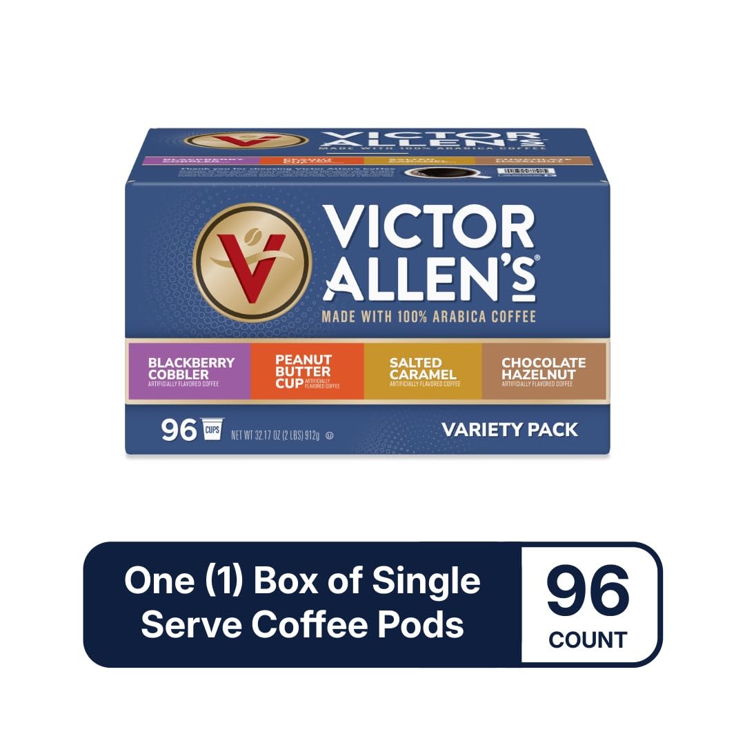 Victor Allen's Blackberry Cobbler pod close-up, fruity sweetness with buttery crust notes.