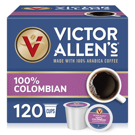 Victor Allen's Coffee 100% Colombian pod box for convenient at-home brewing