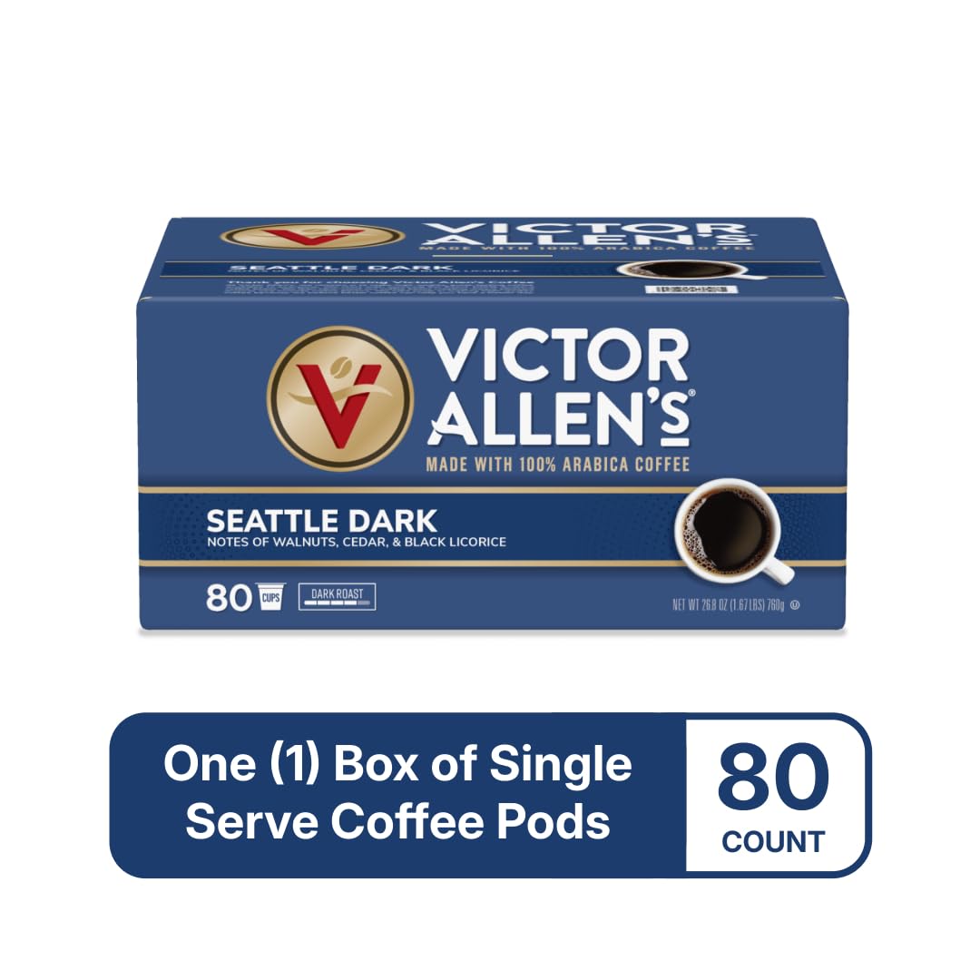 Victor Allen's 80 pods pack display, convenient single-serve for Keurig brewers.