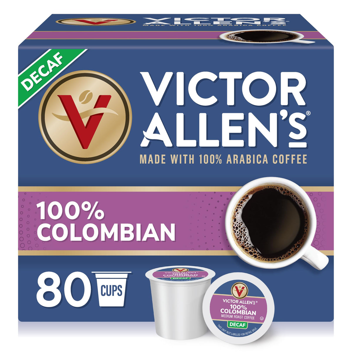 Victor Allen's Decaf Colombian pod ready for a smooth morning brew.