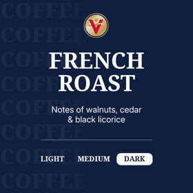 Victor Allen's French Roast pods close-up, premium 100% Arabica beans for rich aroma