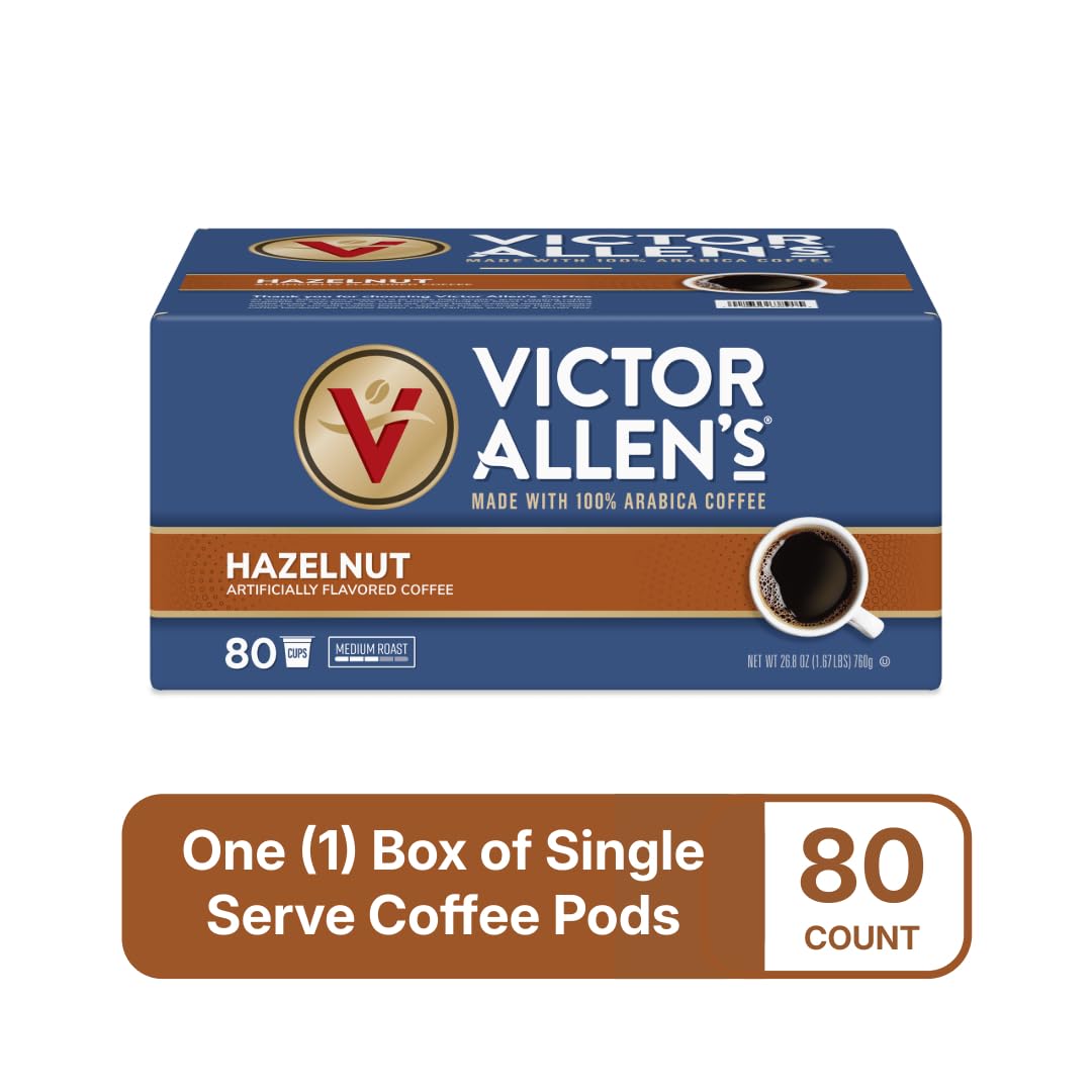 Close-up of Victor Allen's Hazelnut aroma pods releasing nutty scent