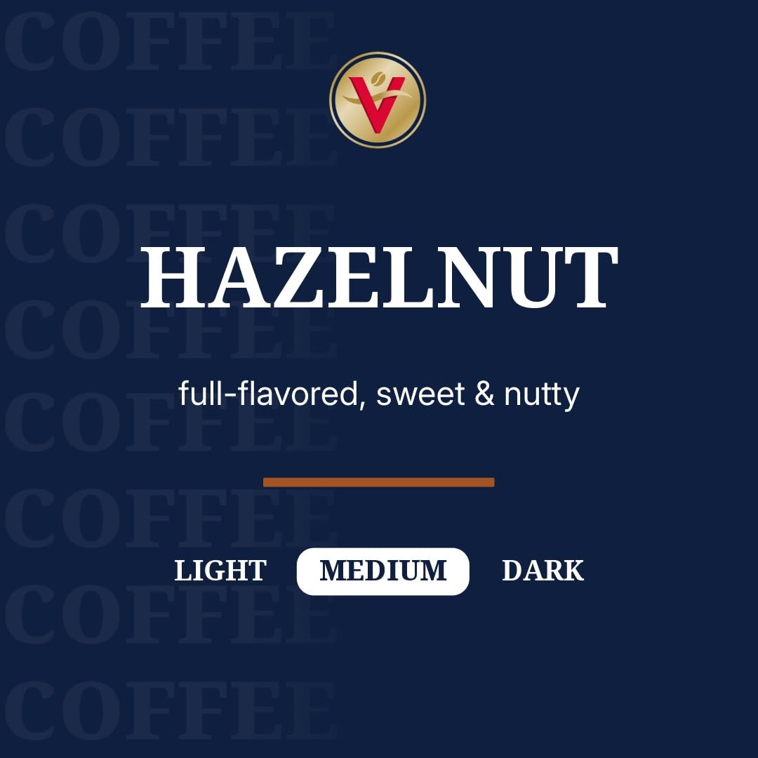 Victor Allen's Hazelnut pods pack shot on kitchen counter