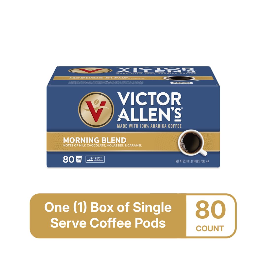 Victor Allen's Morning Blend close-up reveals smooth, balanced aroma for everyday coffee lovers