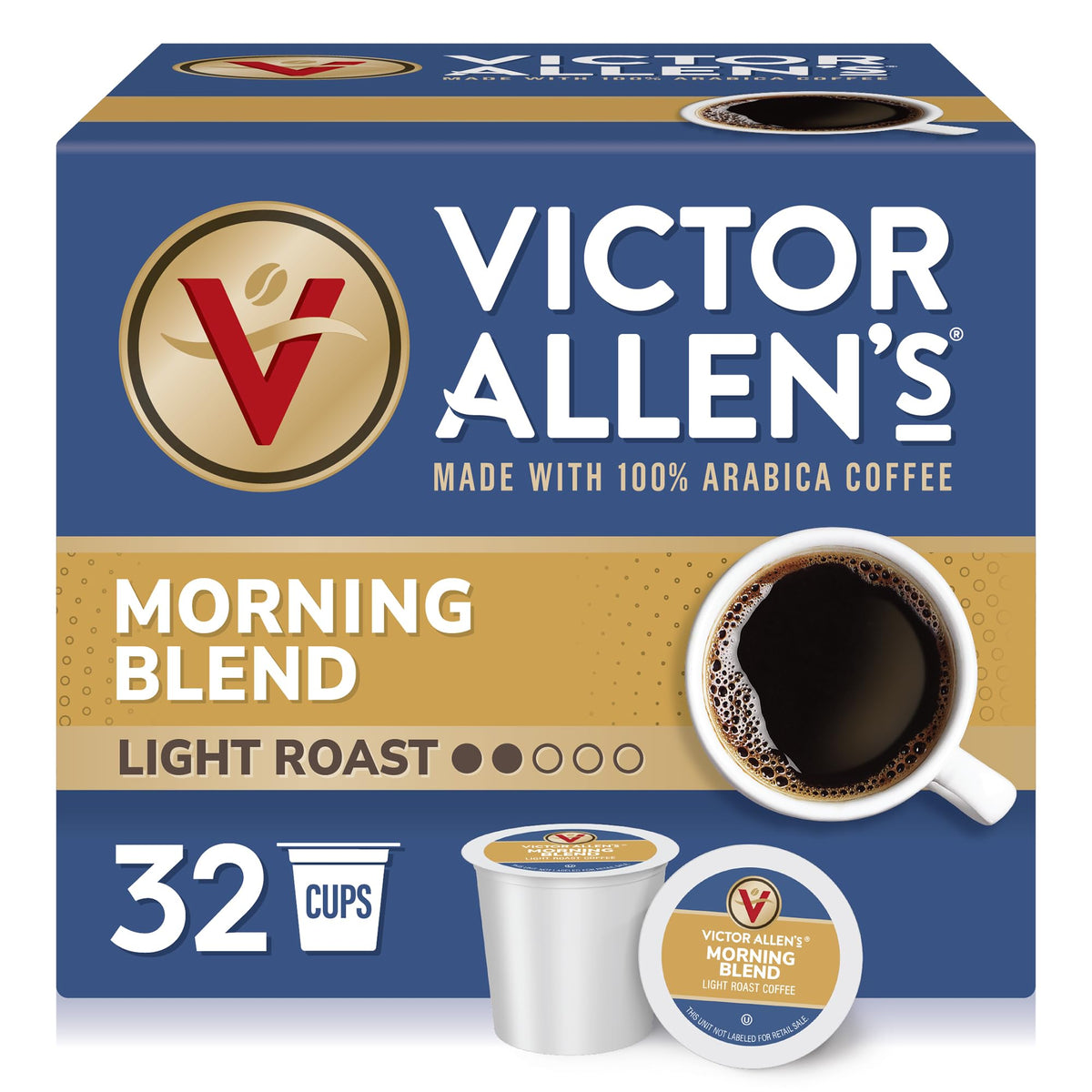 Victor Allen's Morning Blend pods arranged for quick morning brew and convenience.