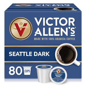 Victor Allen's Seattle Dark pod front view, bold roast for a rich morning boost.