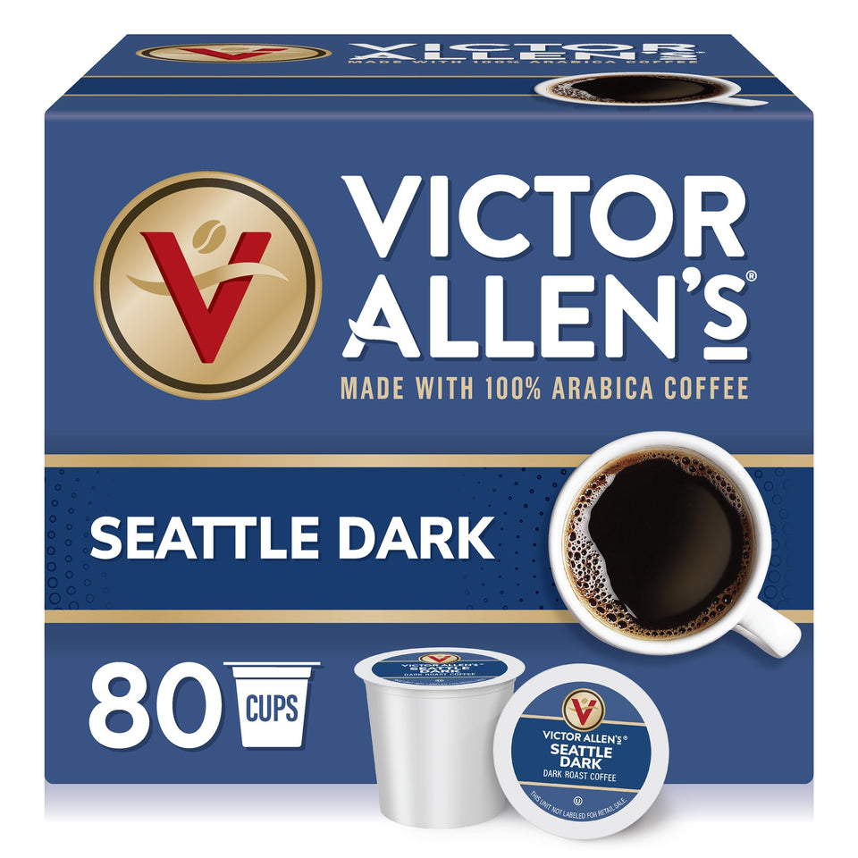 Victor Allen's Seattle Dark pod front view, bold roast for a rich morning boost.