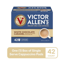 Keurig-ready single-serve Victor Allen's pods brewing a quick, flavorful cup.