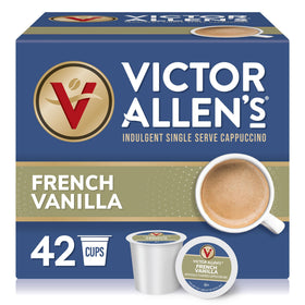 Victor Allen's French Vanilla Cappuccino box of 42 pods for home café