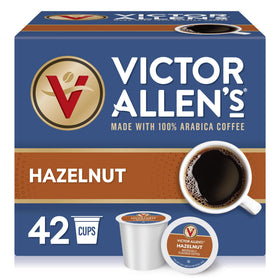 Victor Allen's Hazelnut pods box ready for quick Keurig brewing