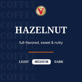 Close-up of Victor Allen's Hazelnut coffee pods highlighting Arabica flavor