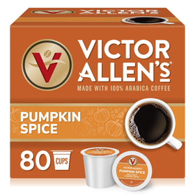 Victor Allen's Pumpkin Spice pods front view for quick seasonal mornings