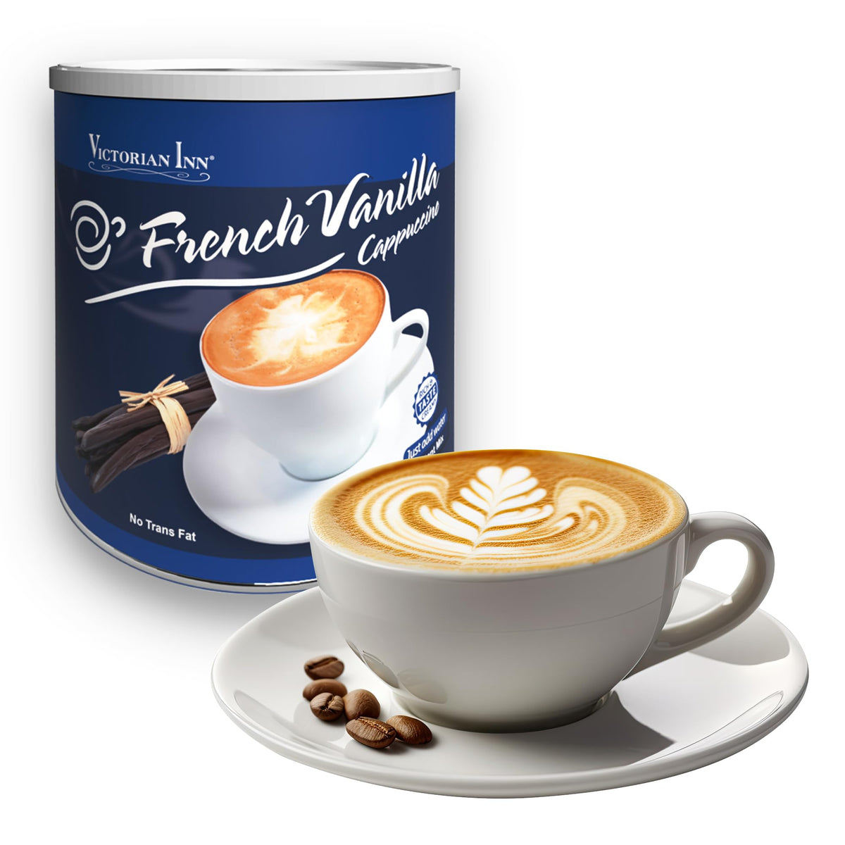 Victorian Inn cappuccino mixing cup displaying creamy foam for rich beverages