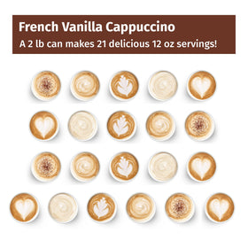 Hot cappuccino served with Victorian Inn for a comforting vanilla treat