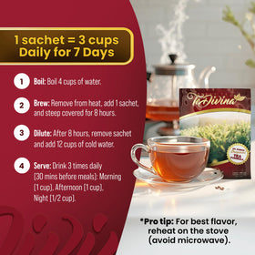 Vida Divina Te Divina dry herbs closeup, colorful leaves suggest a natural, fragrant infusion.