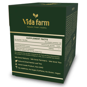 Vida Farm nettle tea bags ready to brew a calming cup