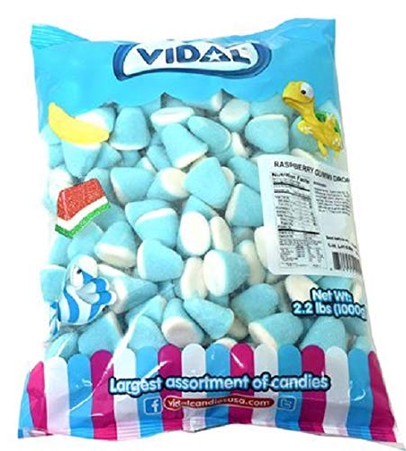 Vidal Raspberry Gummi Drops blue and white bulk pack ideal for party displays and dessert tables