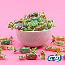 Vidal soft fruit wrapped candies, individually wrapped, ideal for party platters.