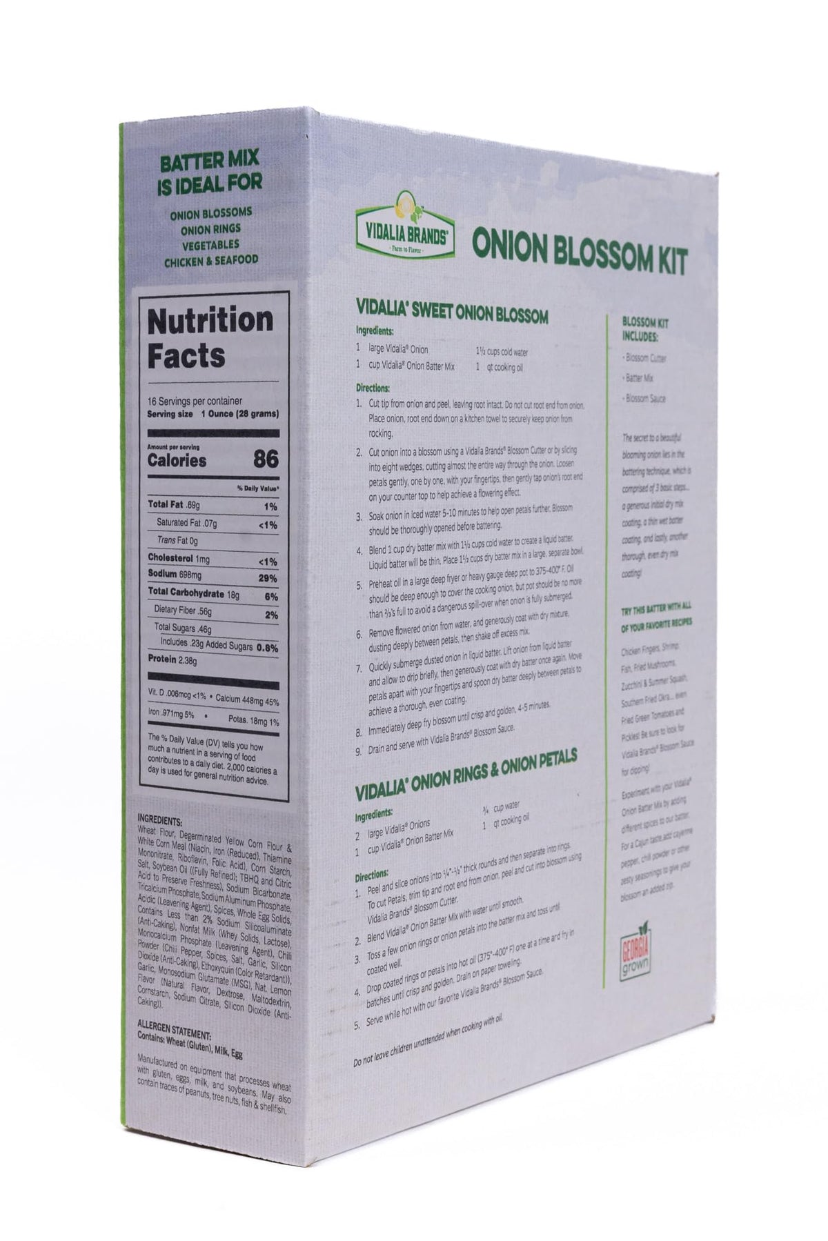 Vidalia Brands ready-to-fry onion bloom showing batter adheres evenly for kitchen results