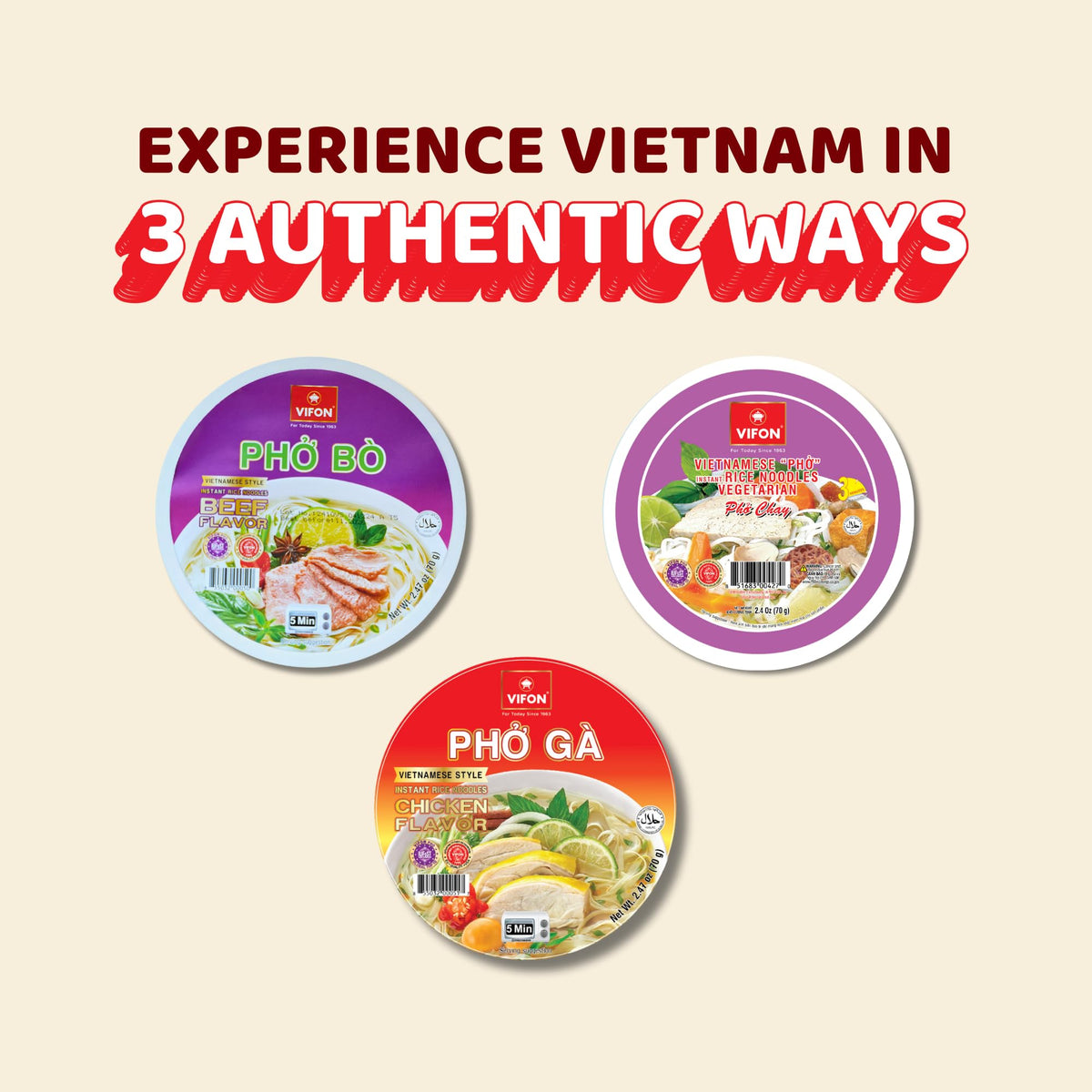 VIFON Pho Bo dried vegetable pack for texture and color.